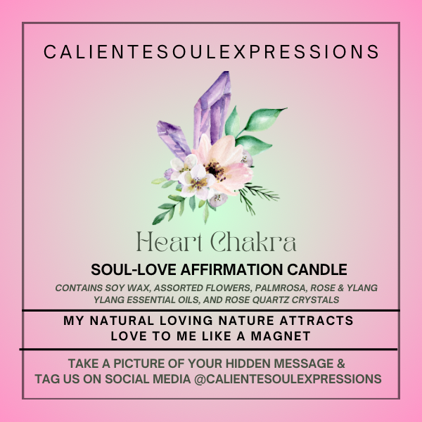Soul-Love (Heart Chakra) Crystal Hidden Affirmation Candles
