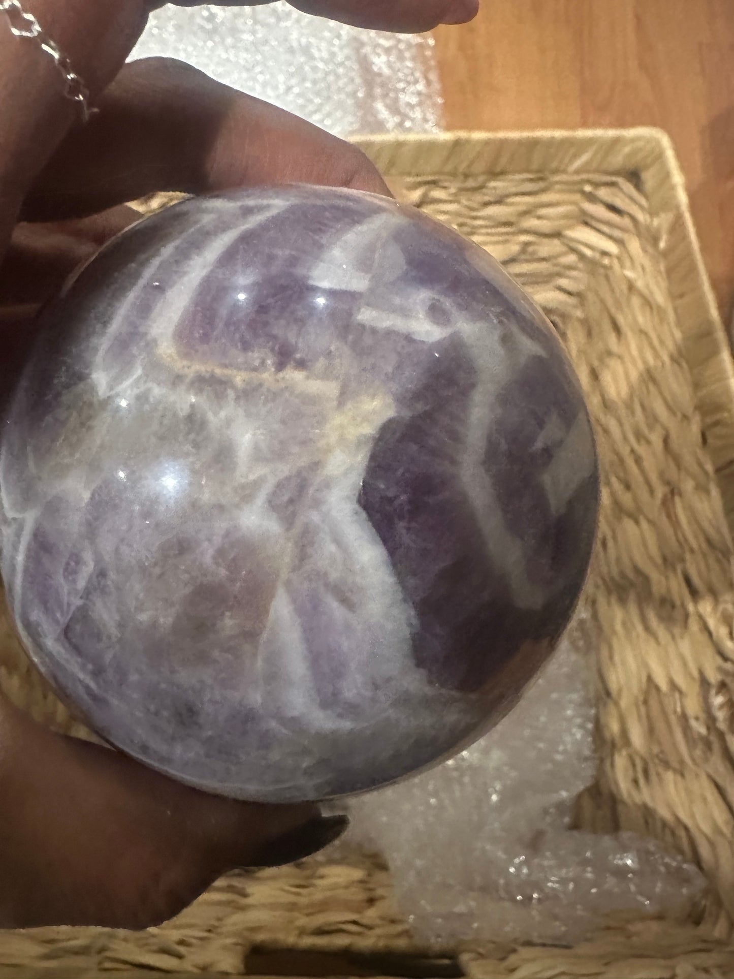 Amethyst Chevron Crystal Sphere