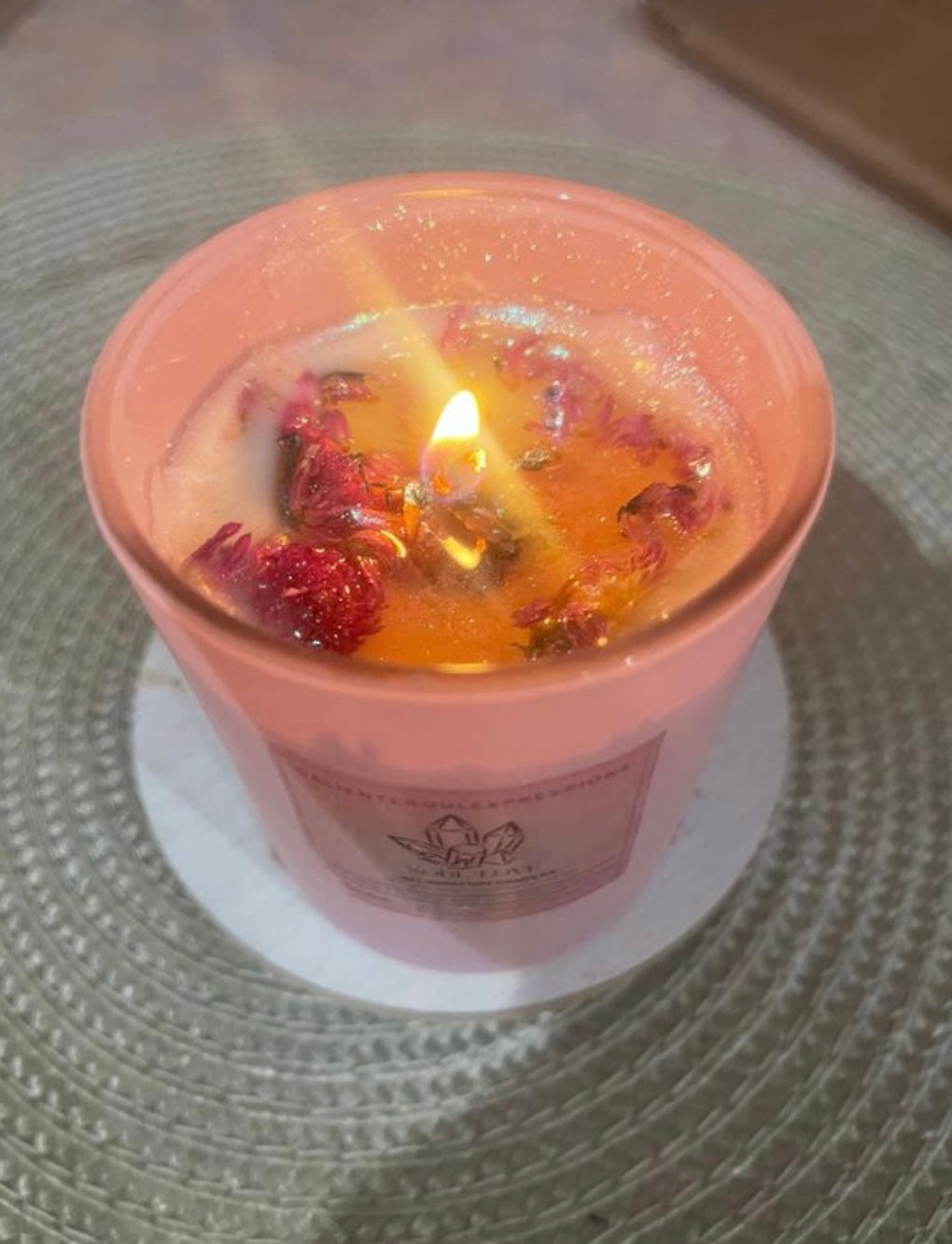 Soul-Love (Heart Chakra) Crystal Hidden Affirmation Candles