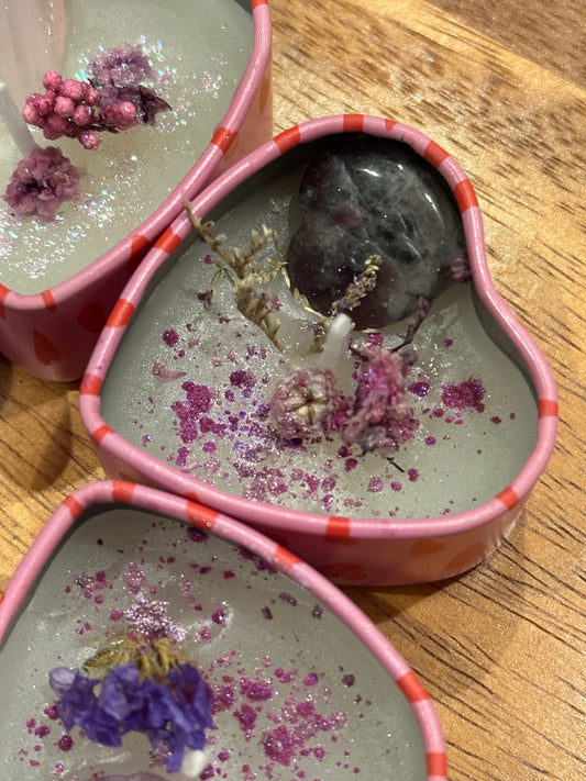 2oz Mini Heart Shape Crystal Candles ๐