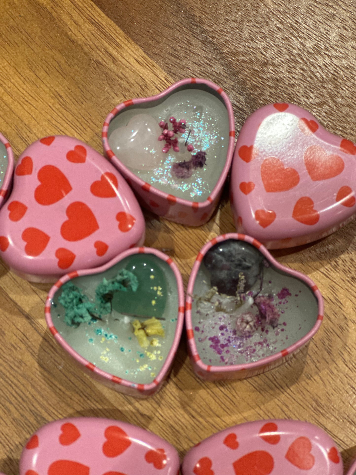2oz Mini Heart Shape Crystal Candles π