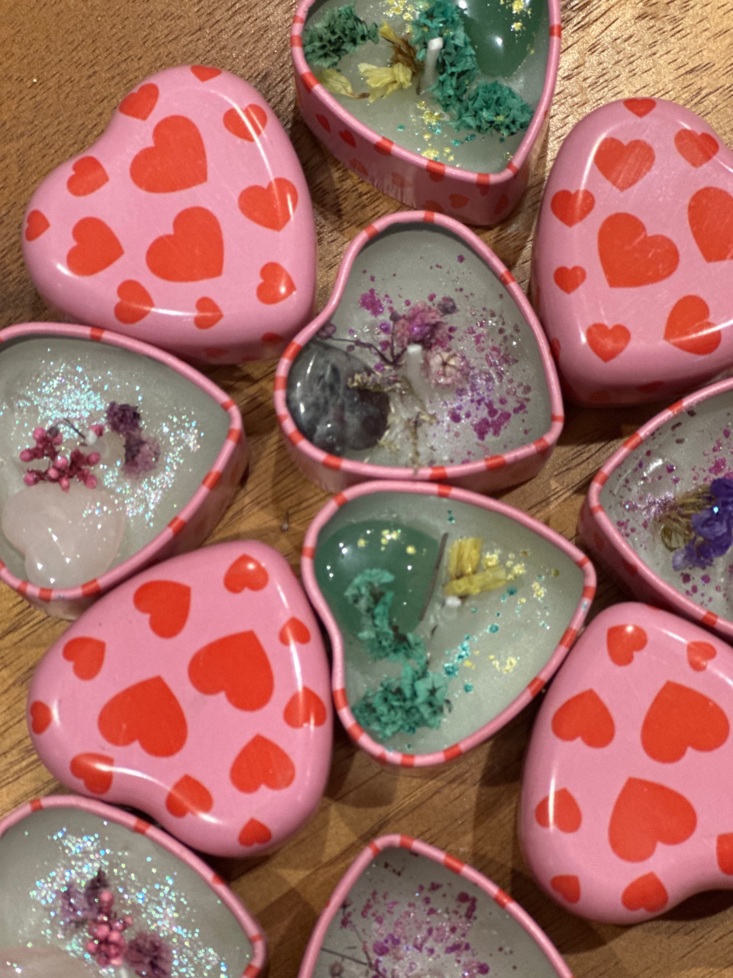2oz Mini Heart Shape Crystal Candles π