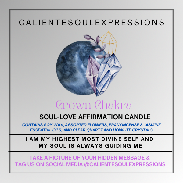 Soul-Love (Crown Chakra) Crystal Affirmation Candles