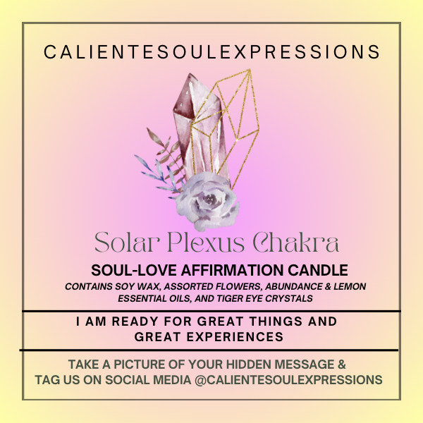 Soul-Love (Solar Plexus) Crystal Affirmation Candle